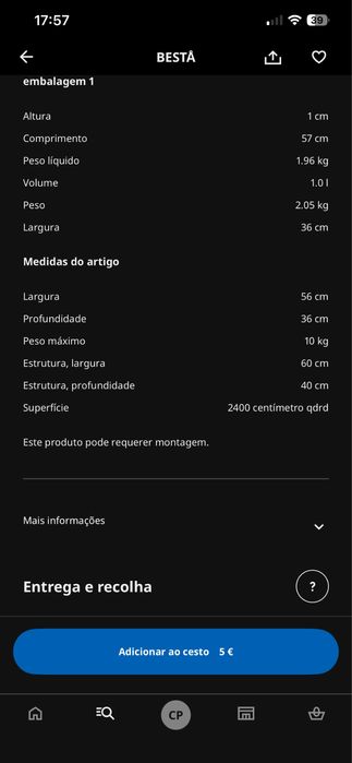 Prateleira de vidro Ikea - besta