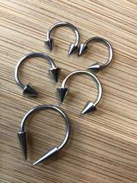 5 szt: Piercing septum 12x1.2mm 10x1.2mm 2 szt 8x1.2mm 2 szt