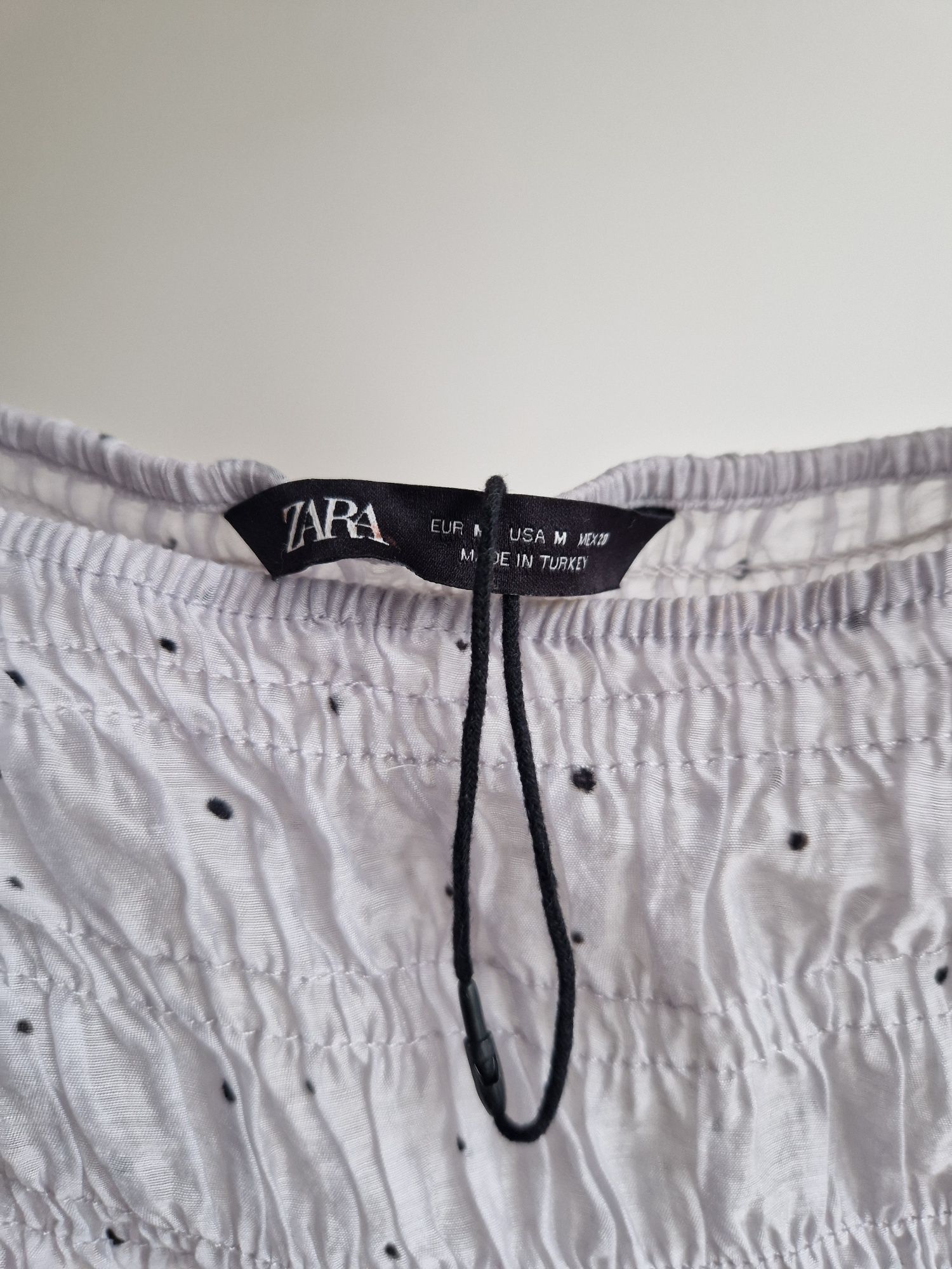Liliowy top, Koszulka Zara – rozmiar M, jak nowa, w kropeczki, letnia