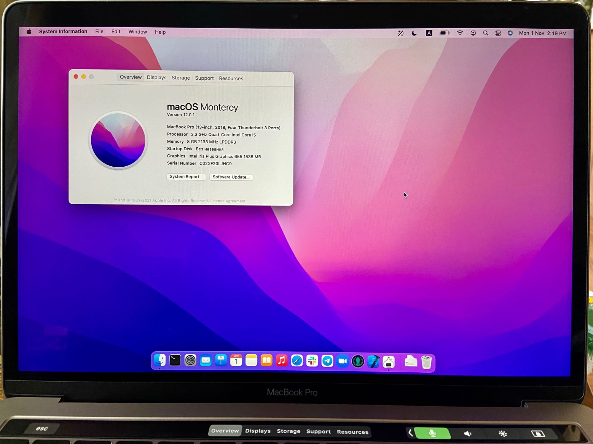 MacBook Pro 13" 2018 i5/8Gb/512Gb Touch Bar A1989