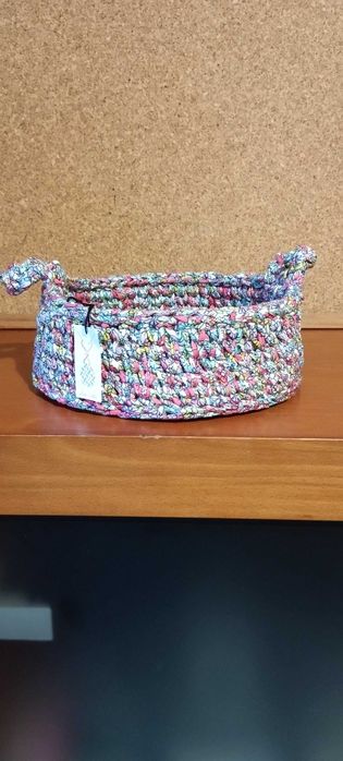 Cesto de crochê ideal para arrumação