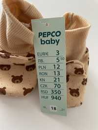 Buty buciki niechodki kapcie niemowlęce brązowe misie 18 Pepco