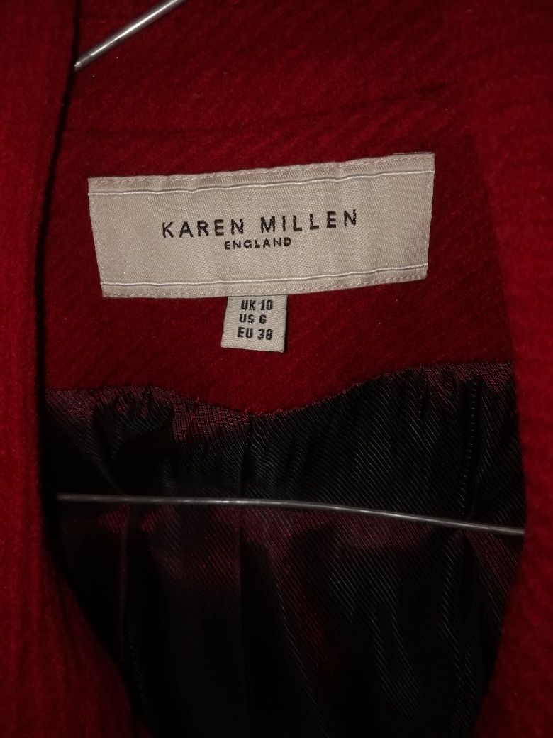 Karen Millen Płaszcz czerwony wełniany M