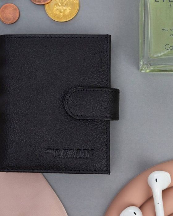 skórzane etui na karty na zatrzask z systemem rfid - 4u cavaldi