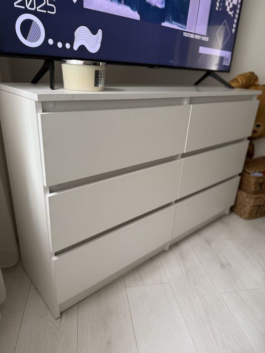 Komoda biała 6 szuflad
