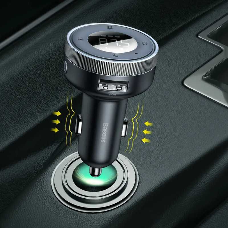 Adapter Baseus FM nadajnik Bluetooth do auta MP3 ładowarka samochodowa