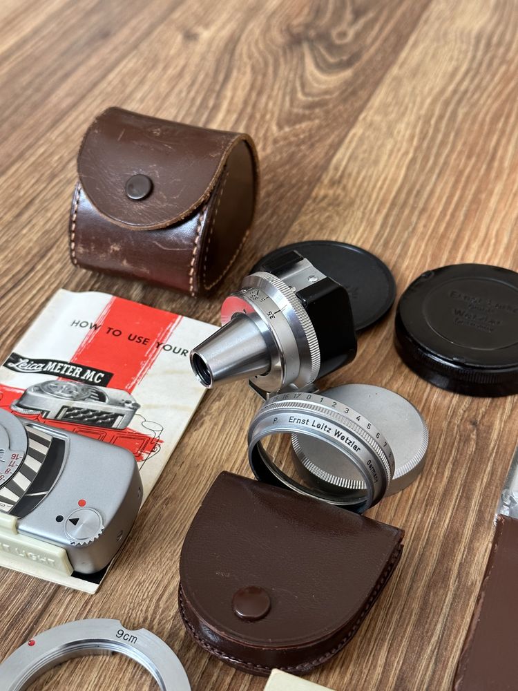 Leitz Leica видошукач, кришка об’єктива, перехідне кільце М39-Leica M