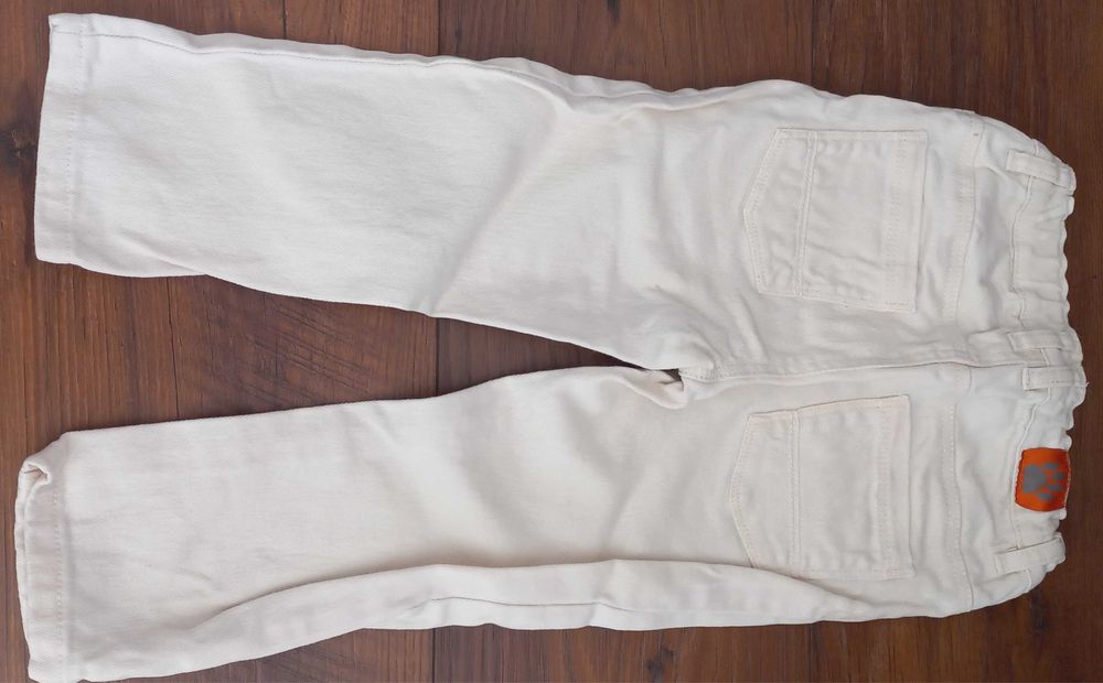Spodnie jeansy kremowe r.92 bawełna