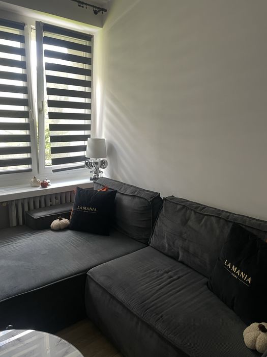 Narożnik w kolorze grafitowym Lectus z funkcja spania