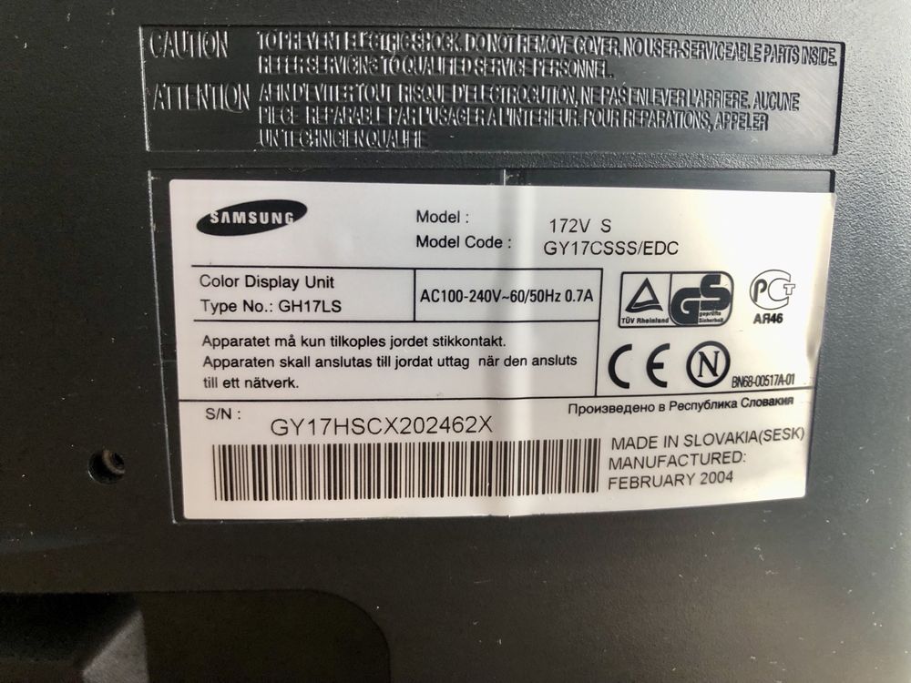 Monitor Samsung 17”