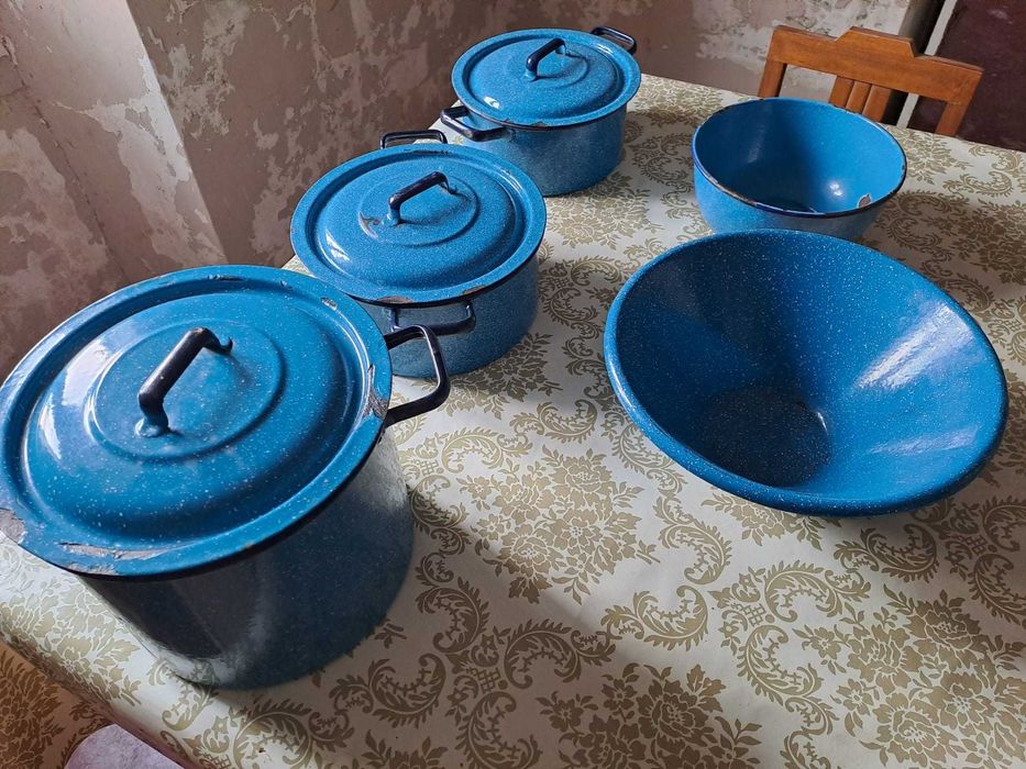 Tachos/panelas esmalte azul