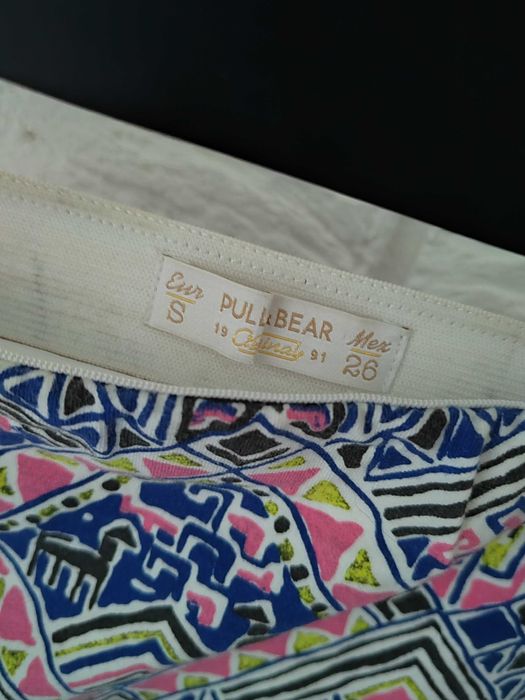 Spódnica z wysokim stanem aztecki wzór Pull&Bear