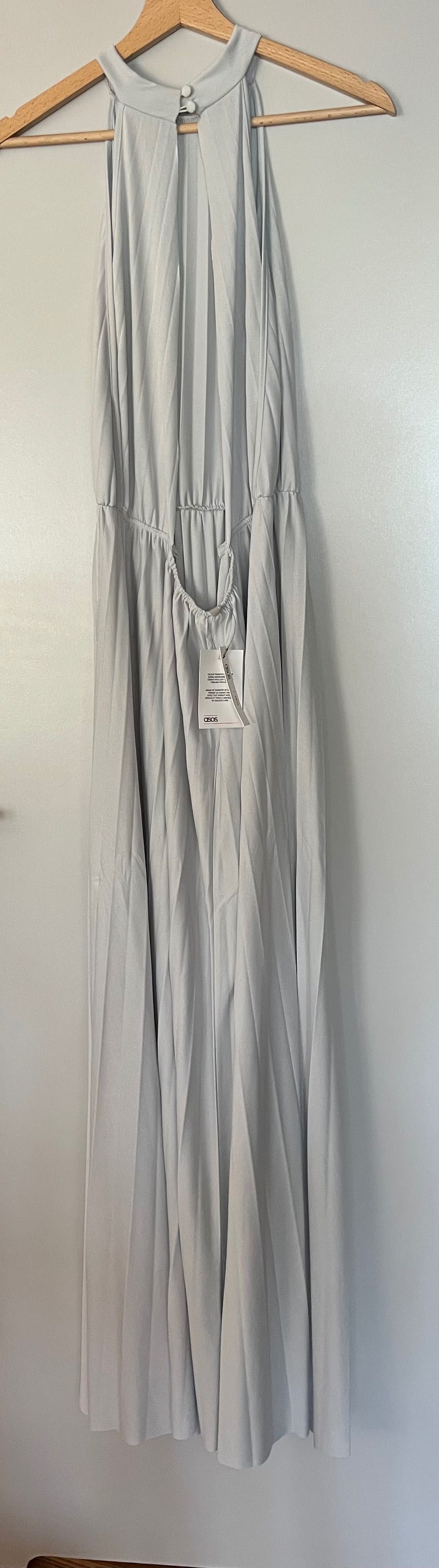 Plisowana jasnoszara sukienka Asos Tall r. L/XL