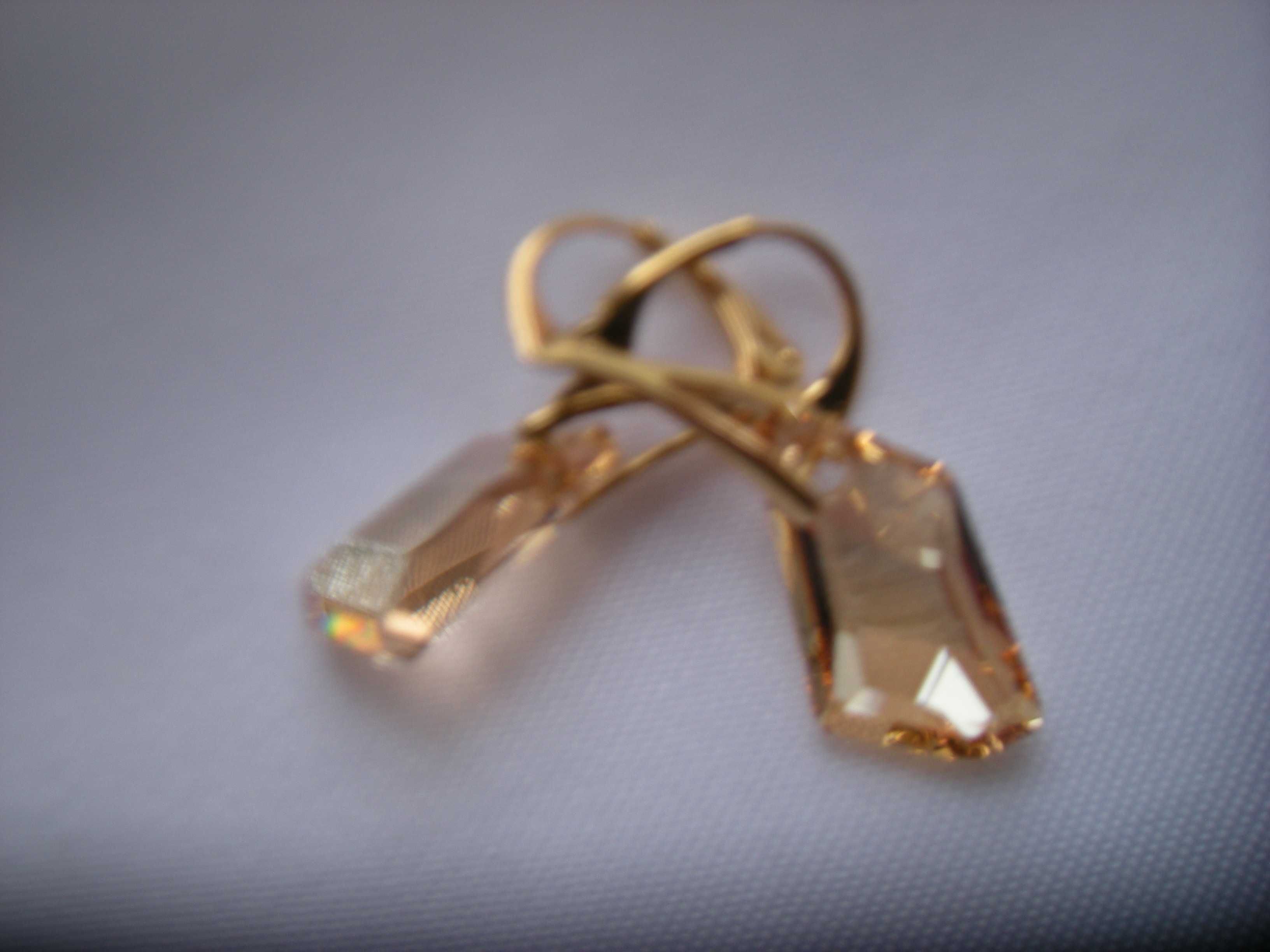 Kolczyki 3,3cm kryształki złote deard 18mm Swarovski