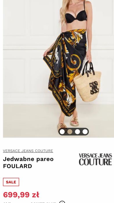 Chusta pareo nowe firmy Versace Jeans Couture nowe 135×200cm silk