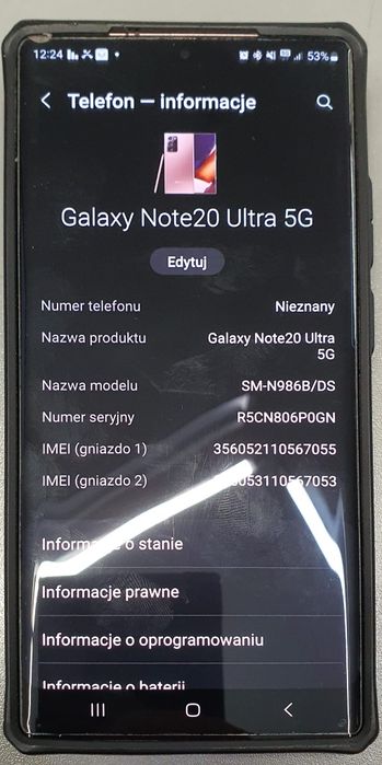 Samsung Note 20 ultra  12/512 gb IDEALNY GRATISY