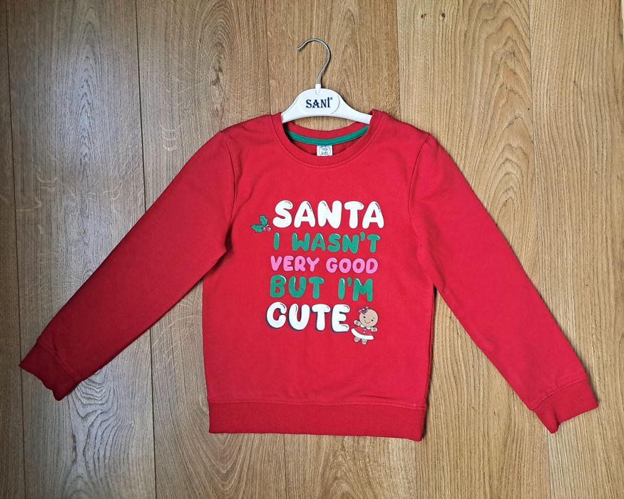 Красный новогодний свитшот флисовая кофта толстовка для девочки
