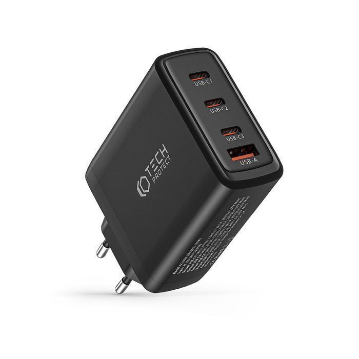 Tech-Protect Nc100W-Gan 4-Port Network Charger Pd100W/Qc3.0 Black