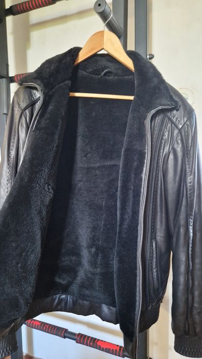 Куртка чоловіча шкіряна зимова