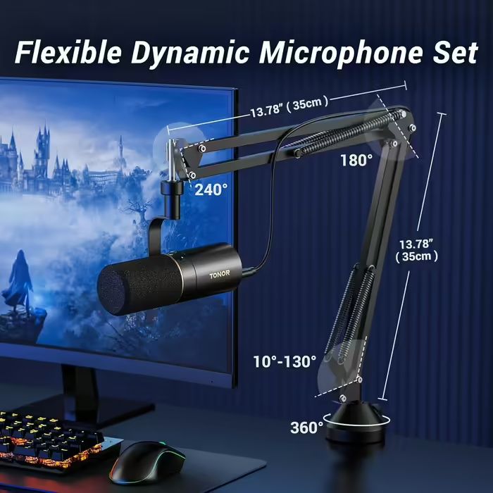 Динамічний USB/XLR мікрофон TONOR TD510+ пантограф