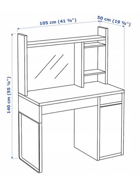 Biurko IKEA Micke z nadstawką - używane