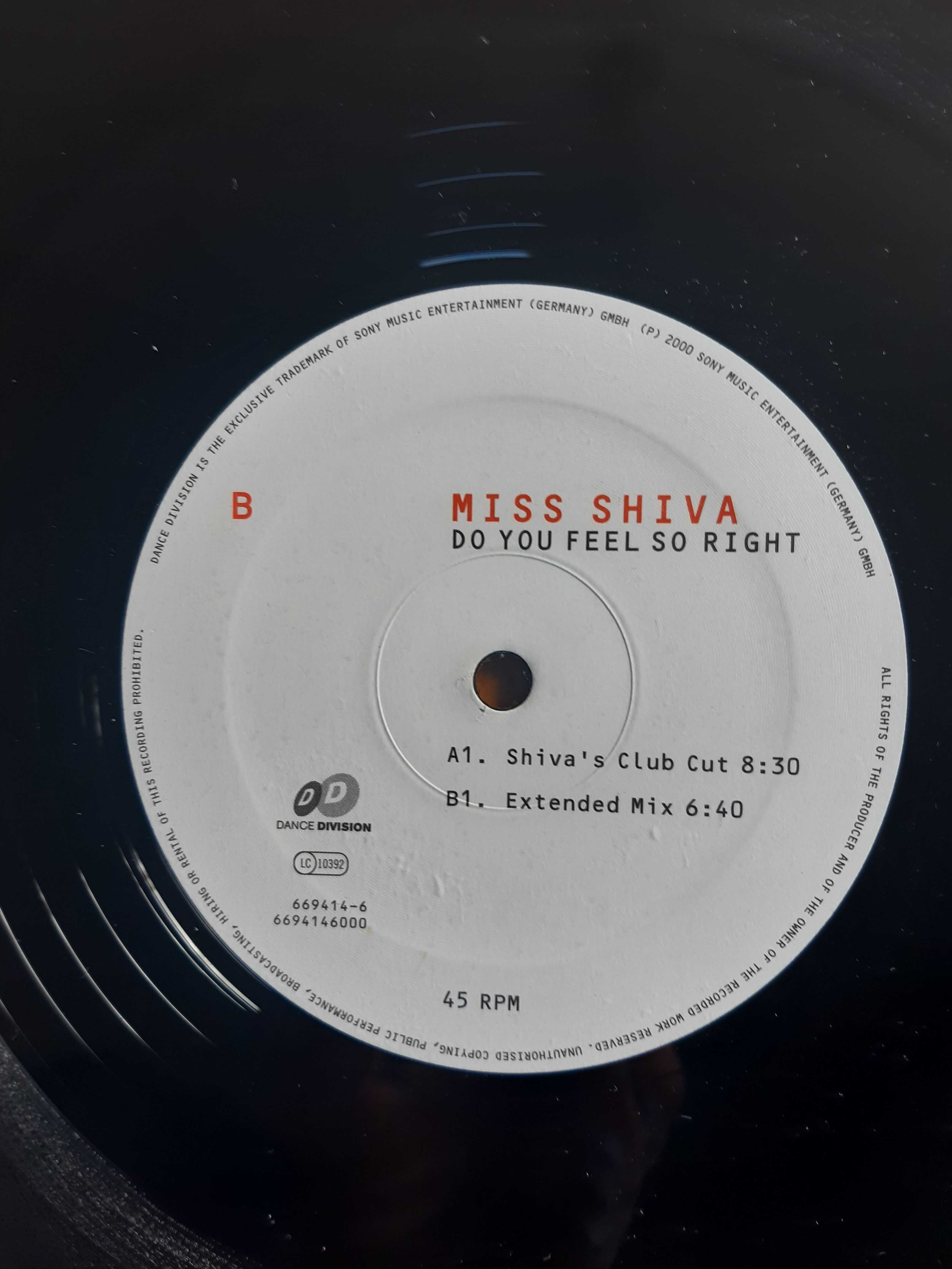 płyta winylowa maxi Miss Shiva – Do You Feel So Right trance