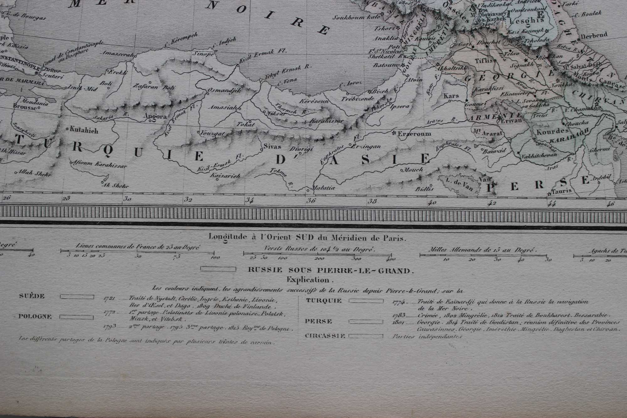 Wielka  mapa części europejskiej Rosji z 1861 roku.