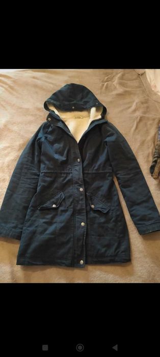 Granatowa ocieplana kurtka Hollister S