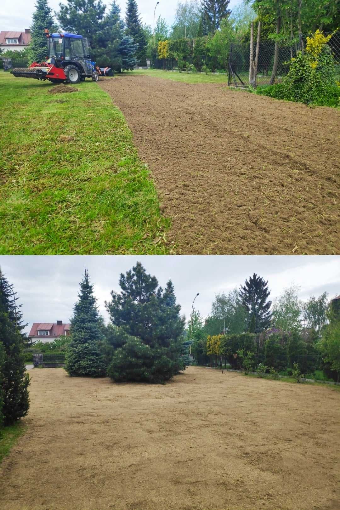 Zakładanie trawników,Niwelacja terenu, Glebogryzarka separacyjna