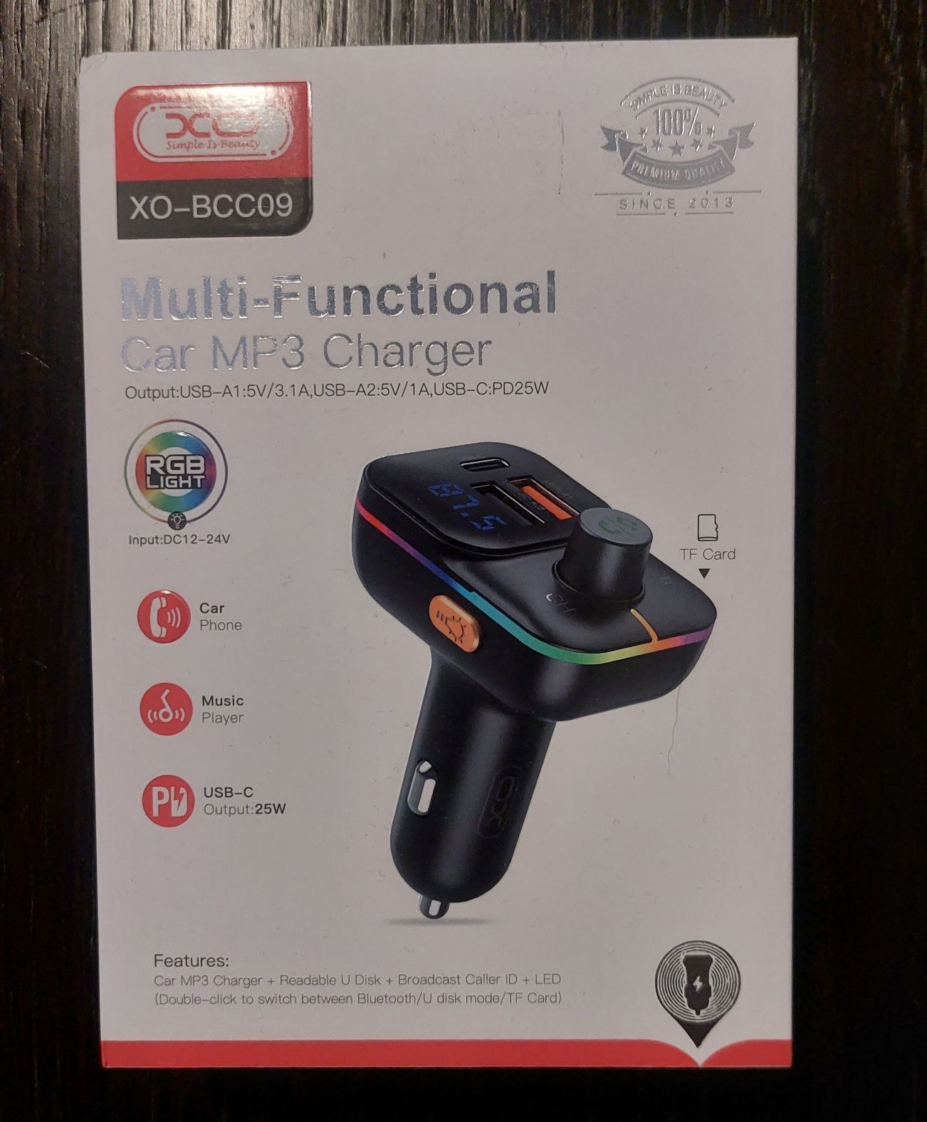 Transmiter Bluetooth MP3 ładowarka samochodowa 25W