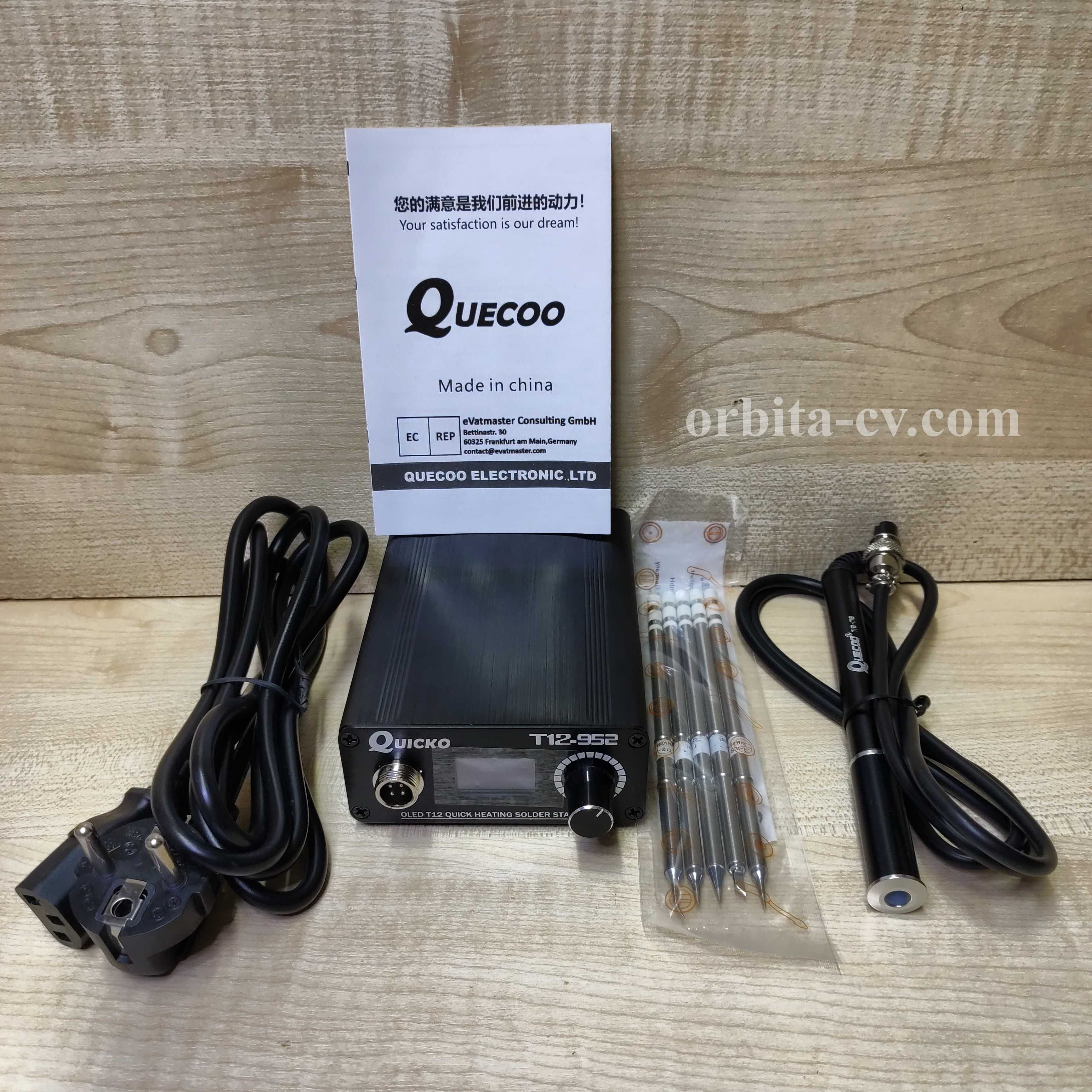 Паяльная станция QUICKO T12-952 OLED с БП и жала  Hakko T12 (5 шт)