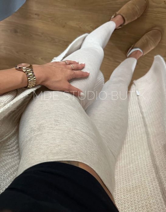 Kolor szary legginsy kasmzirowe