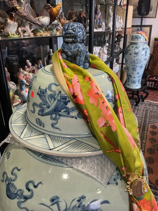 Vasos com tampa blue white classic style ,discrição abaixo