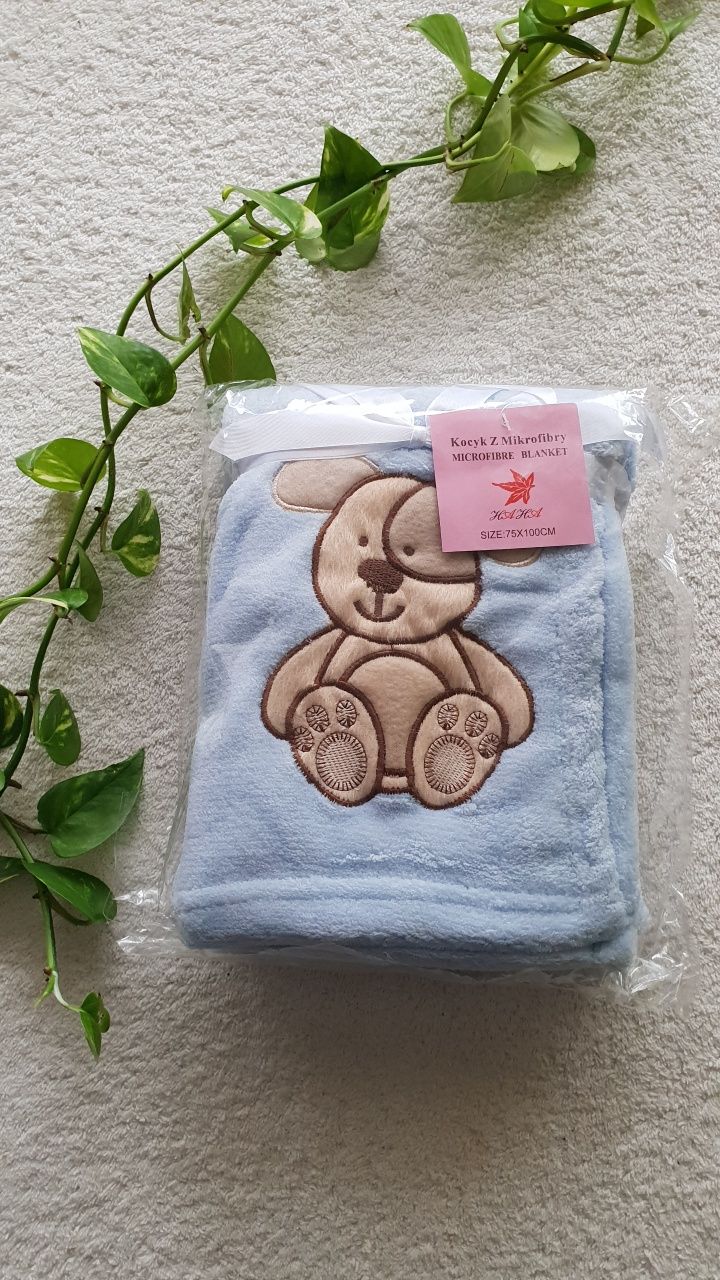 Kocyk z mikrofibry okrycie ręcznik pielucha wózek fotelik