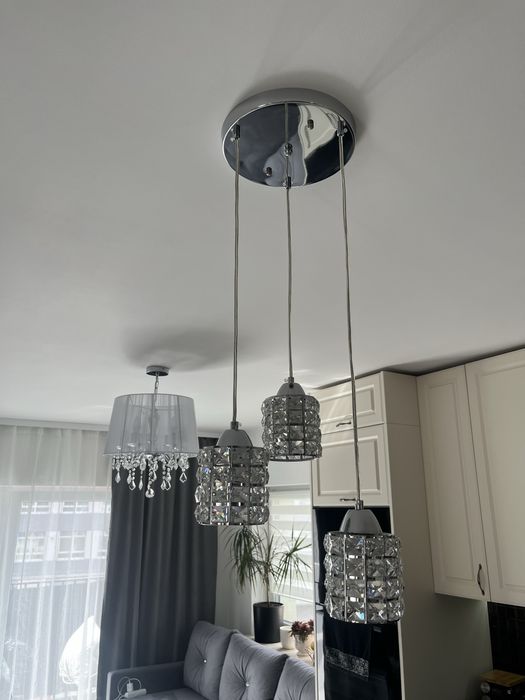 Łampa wisząnca glamour z krzystalami