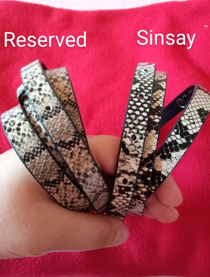 L/XL - Pasek Reserved i Sinsay - Modne paski z motywem zwierzęcym
