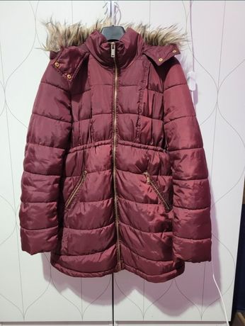 Hm kurtka ciążowa L H&M płaszczyk zimowy zimowa bordowa kurteczka