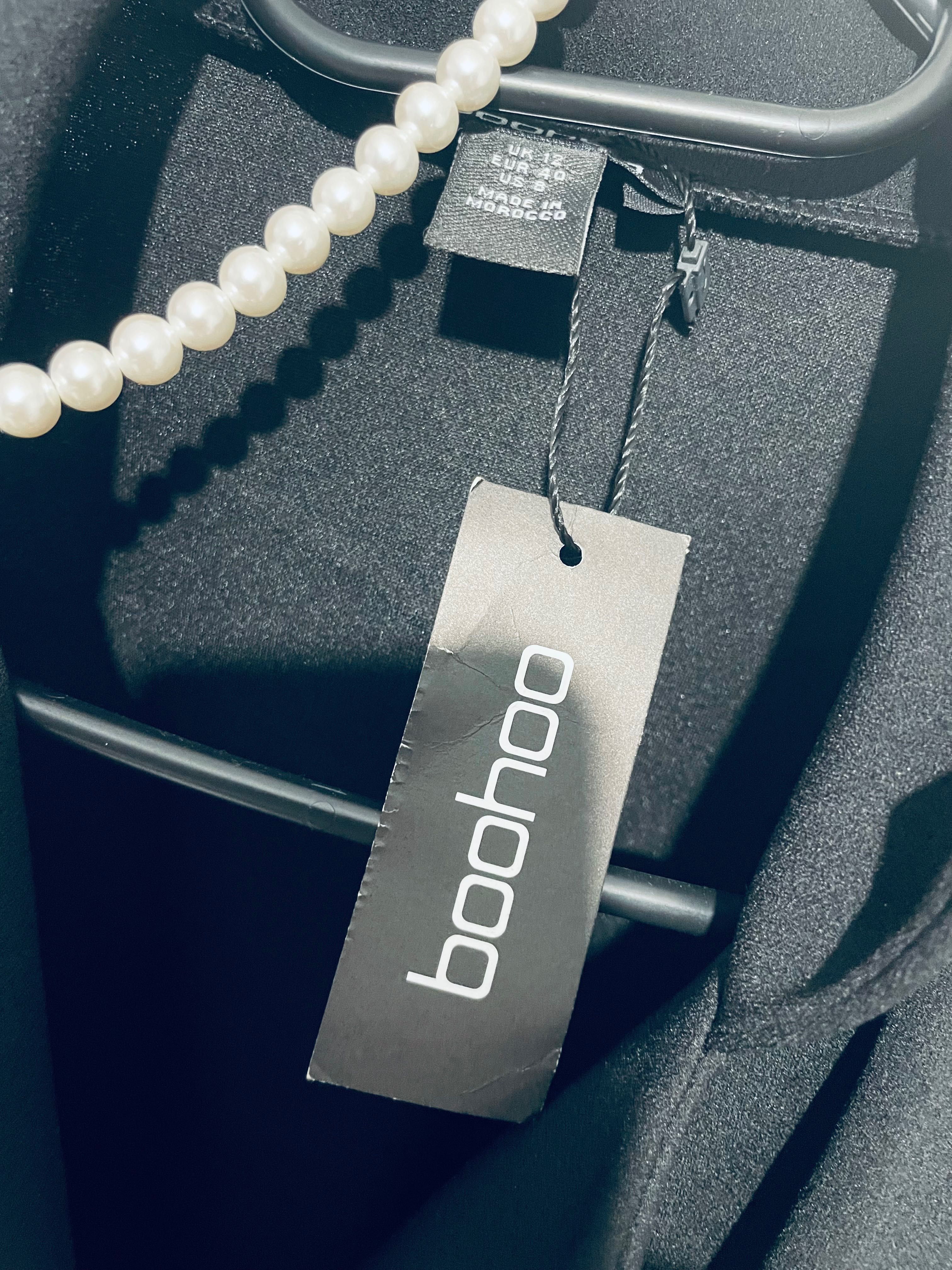 Sukienka-marynarka suknia sukienka czarna mini boohoo