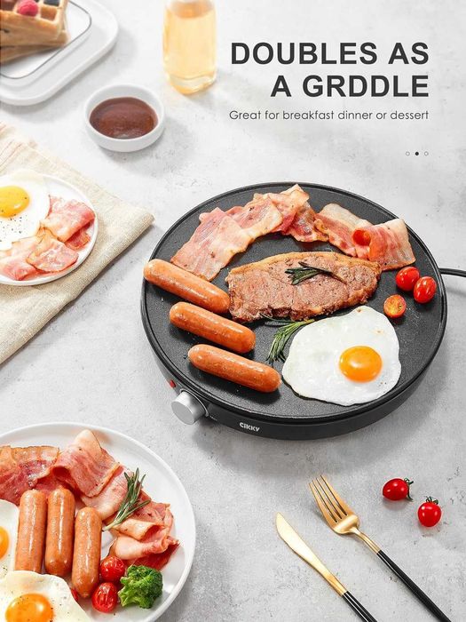 Cikky Retro urządzenie do naleśników, z łopatką i rozdzielaczem ciasta