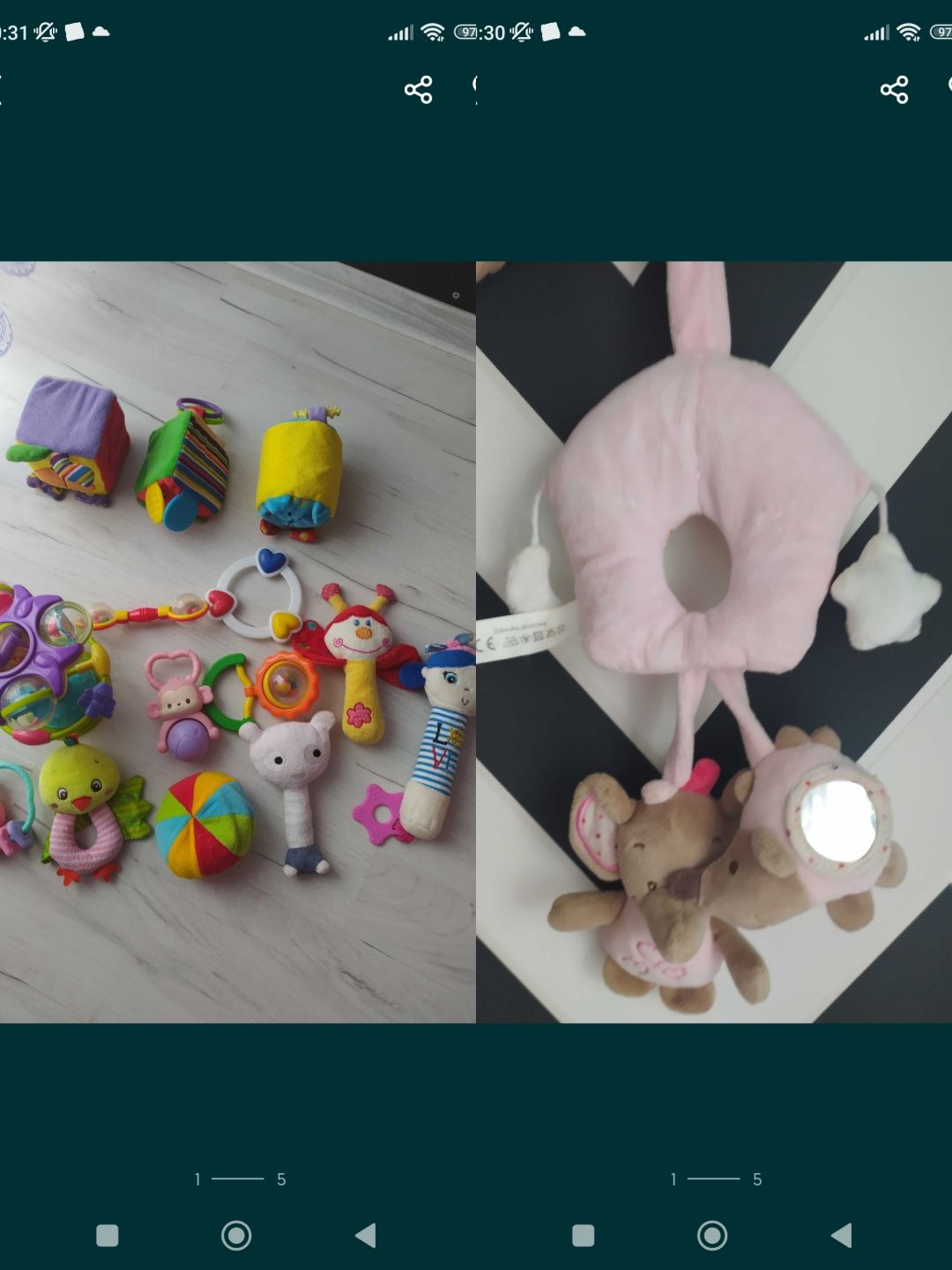 Grzechotki zabawki sensoryczne zawieszki dla dzieci niemowląt gratisy