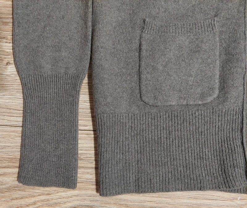 Sweter kardigan 100% kaszmir szary brązowy