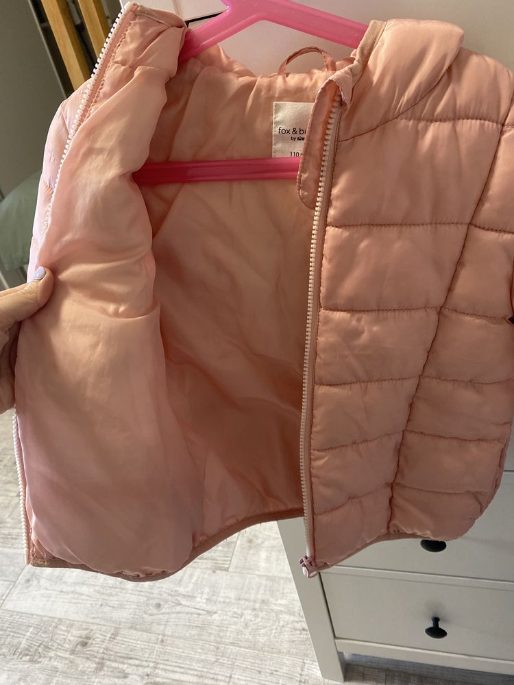 Pikowana kurtka 110/116 różowa wiosna dziewczynka