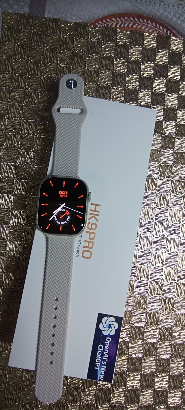 Smart Watch HK 9 Pro Amoled  годинник (новий)+ремінець метал.срібний