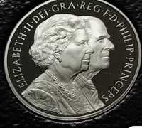 5 libras proof, bodas diamante Isabel II, 1947 a 2007