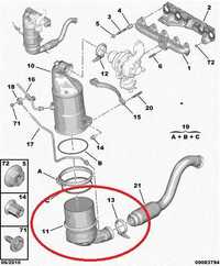 Сажовий, сажевый фільтр для двигунів 1,6 HDI DV6  Сітроен, Пежо