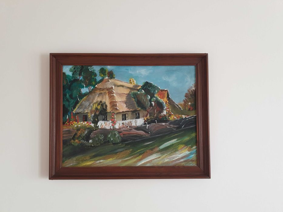 Wiejska chata - obraz olejny