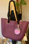 Torba shopper gumowa fioletowa A4