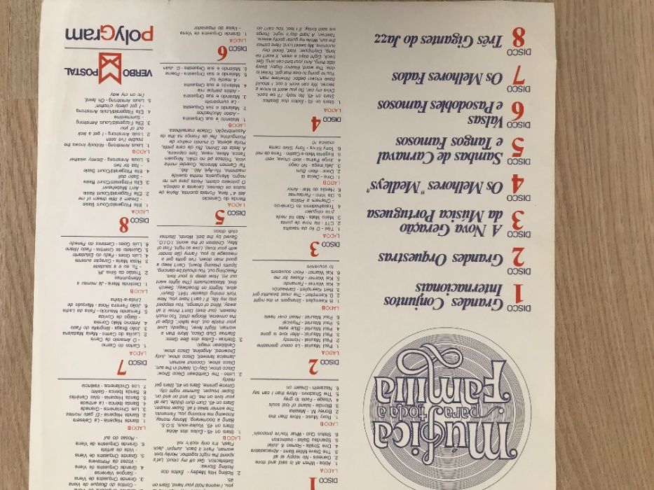 8 vinil Coletânea ''Música para a família''