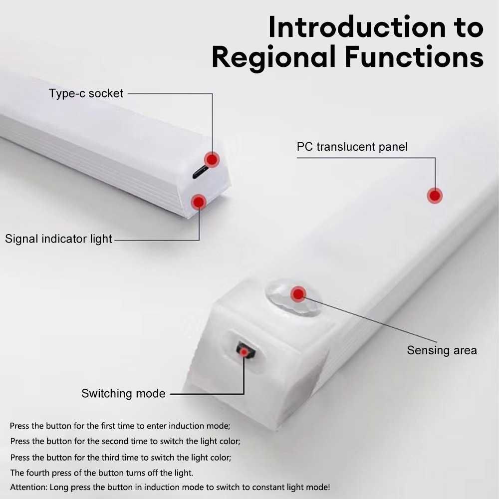 LED светильники с датчиком движения, стильный и удобный 50 см и 36 LED