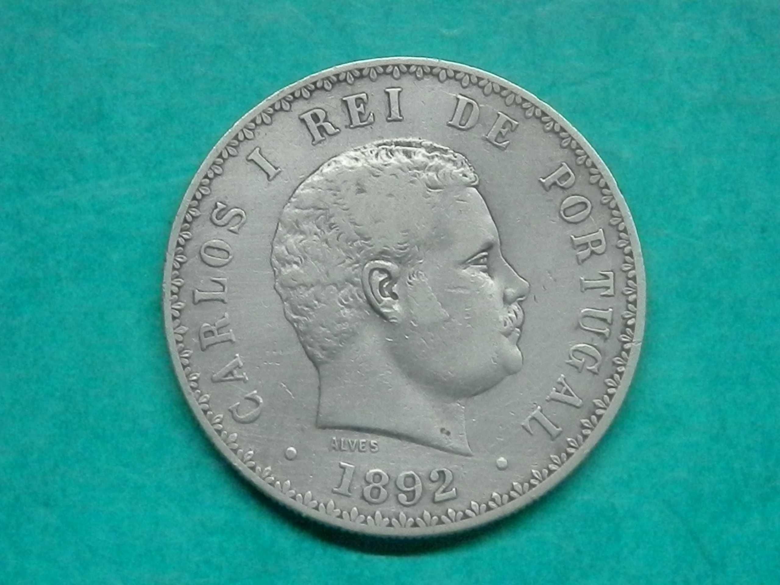 989 - Carlos I: 500 réis 1892 prata, por 8,00